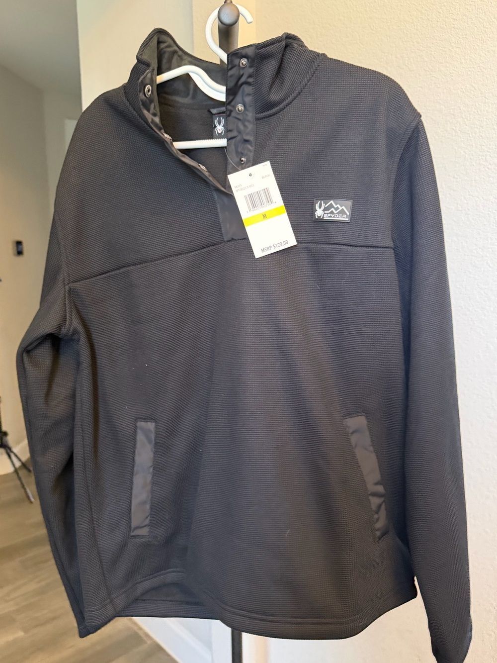 Spyder Men's Black Lightweight Pullover Shirt Jacket M MSRP:$129